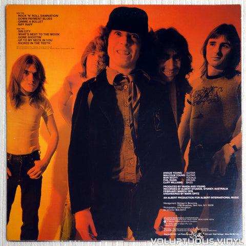 AC/DC ‎– Powerage - Vinyl Record - Back Cover