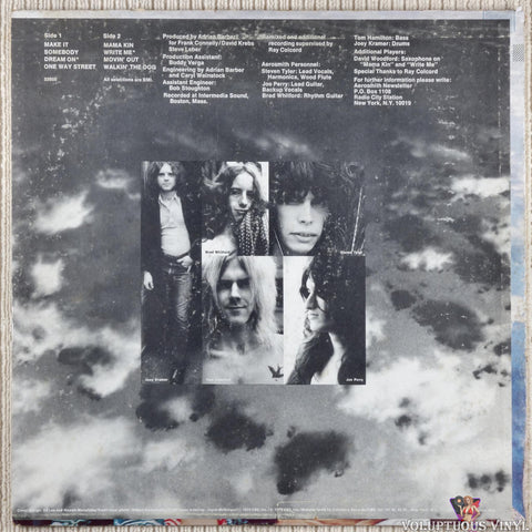 Aerosmith – Aerosmith vinyl record back cover