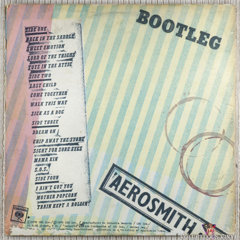 Aerosmith – Live! Bootleg vinyl record back cover