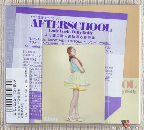 After School ‎– Lady Luck / Dilly Dally CD/DVD back cover