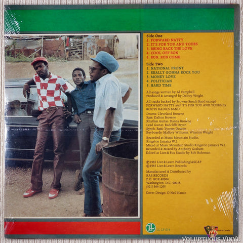 Al Campbell ‎– Forward Natty vinyl record back cover