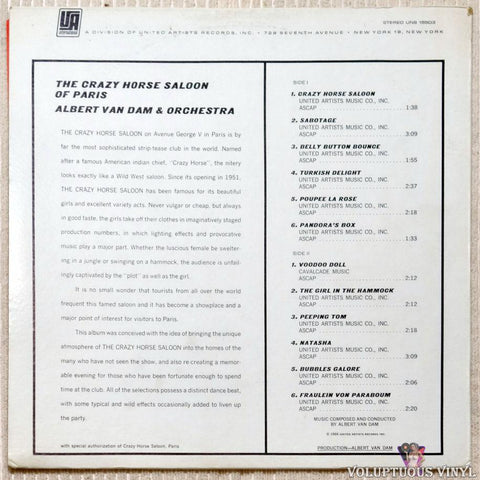 Albert Van Dam And Orchestra ‎– The Crazy Horse Saloon Of Paris vinyl record back cover