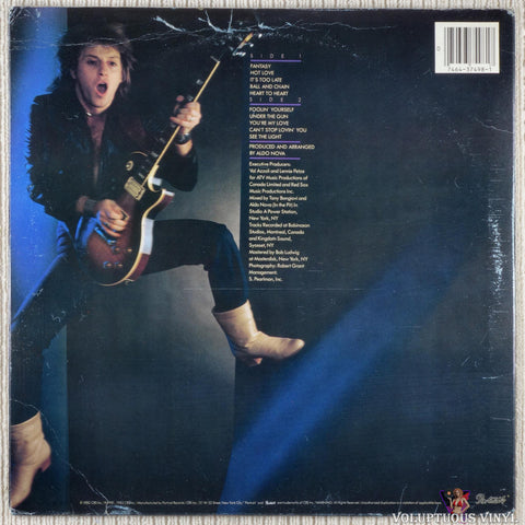 Aldo Nova – Aldo Nova vinyl record back cover