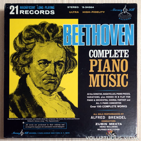 Alfred Brendel ‎– Beethoven Complete Piano Music - Vinyl Record - Front Cover