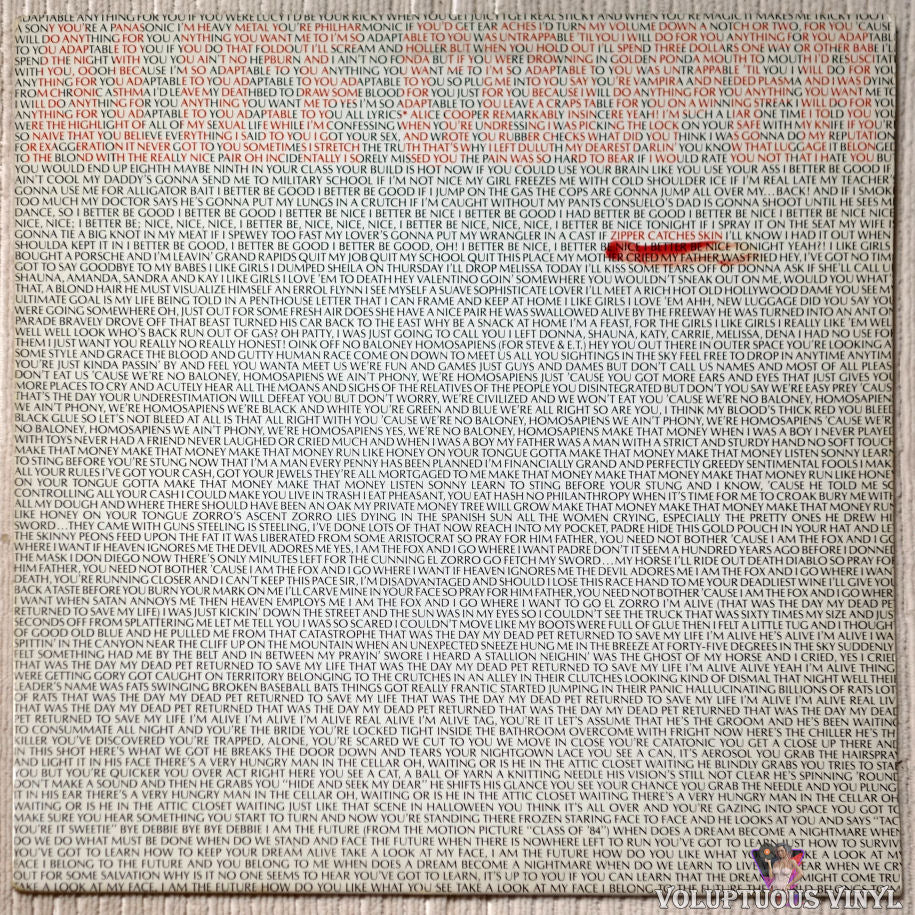 Alice Cooper ‎– Zipper Catches Skin vinyl record front cover