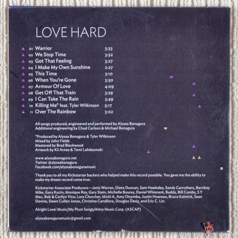 Alyssa Bonagura – Love Hard CD back cover
