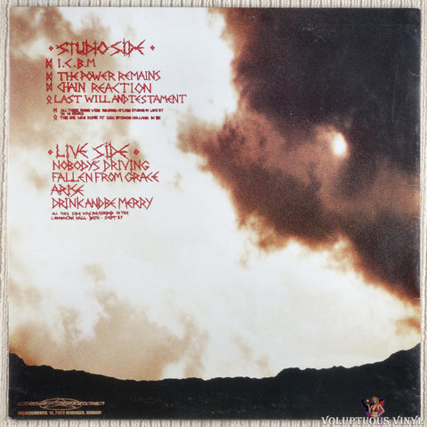 Amebix – The Power Remains vinyl record back cover