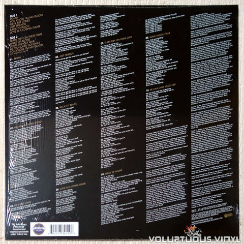 Amy Winehouse ‎– Back To Black vinyl record back cover