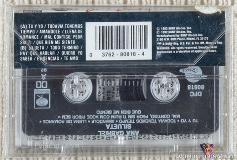 Ana Gabriel ‎– Silueta cassette tape back cover