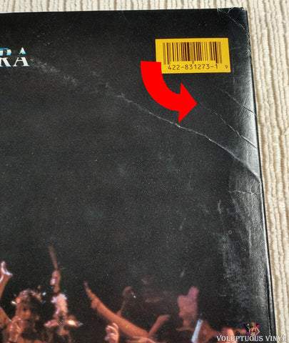 Andrew Lloyd Webber ‎– The Phantom Of The Opera vinyl record back cover top right corner