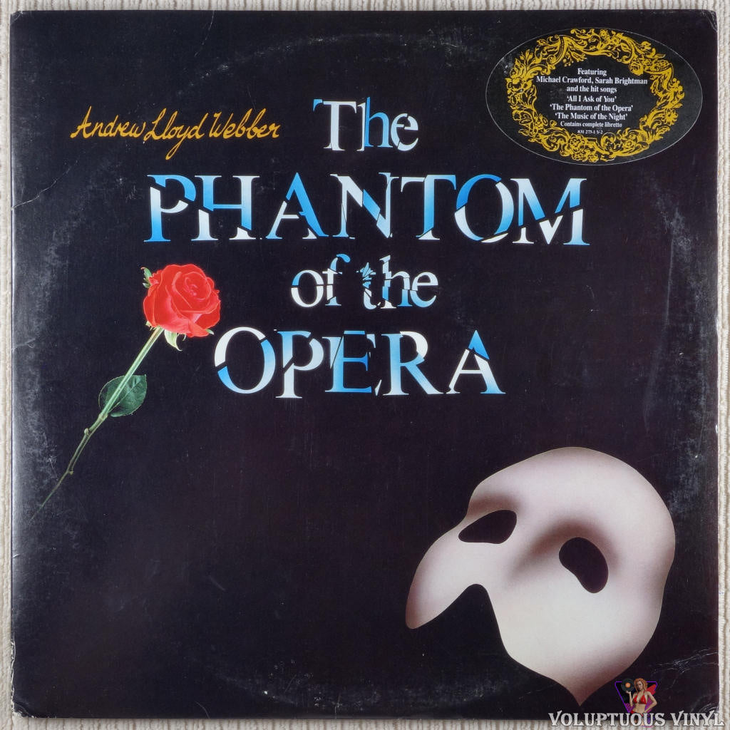Andrew Lloyd Webber ‎– The Phantom Of The Opera vinyl record front cover