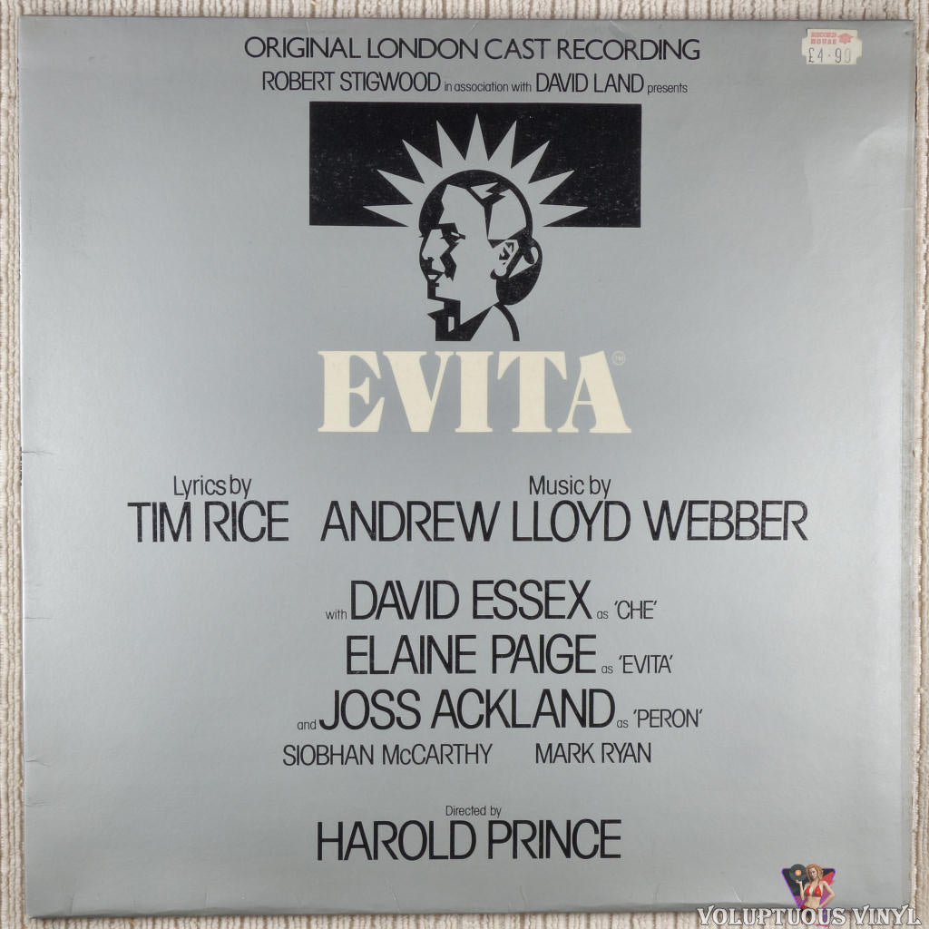 Andrew Lloyd Webber And Tim Rice ‎– Evita (Original London Cast Recording) vinyl record front cover