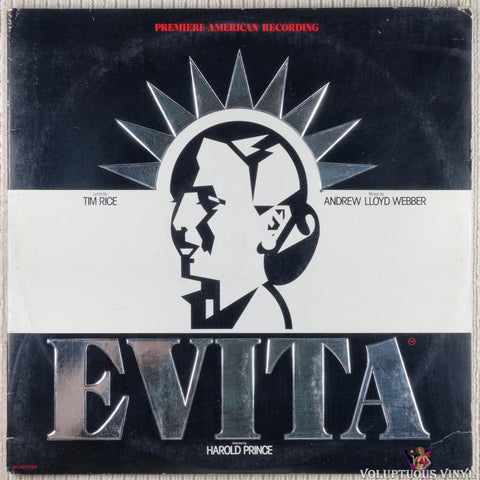 Andrew Lloyd Webber And Tim Rice ‎– Evita: Premiere American Recording vinyl record front cover