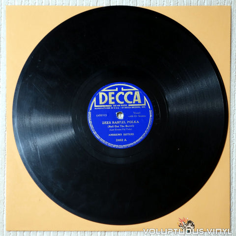 The Andrews Sisters – Beer Barrel Polka (Roll Out The Barrel) / Well All Right (1939) 10" Shellac