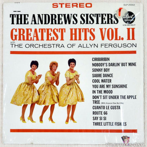 The Andrews Sisters ‎– The Andrews Sisters' Greatest Hits, Vol. II vinyl record front cover
