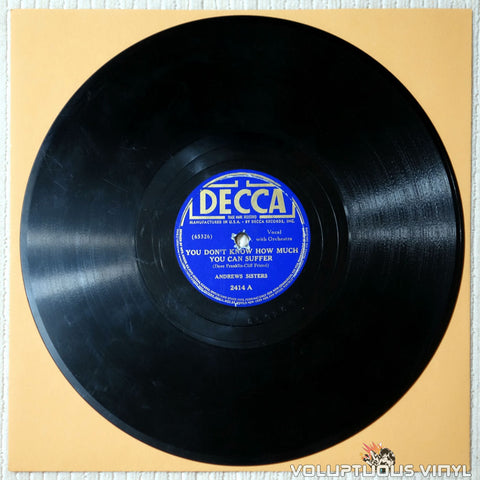 Andrews Sisters, The – You Don't Know How Much You Can Suffer - Shellac