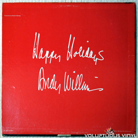 Andy Williams ‎– The Andy Williams Christmas Album vinyl record back cover