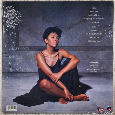 Anita Baker ‎– Rapture vinyl record back cover