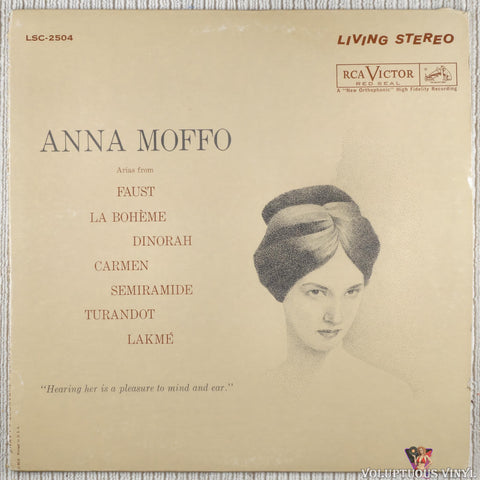 Anna Moffo – Arias From Faust / La Bohème / Dinorah / Carmen / Semiramide / Turandot / Lakmé vinyl record front cover