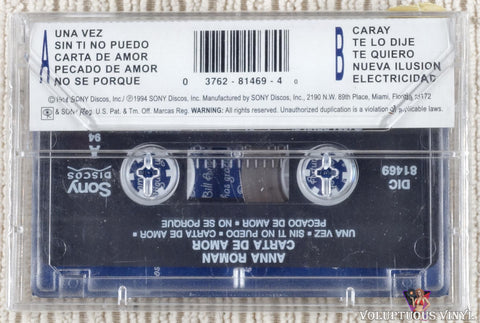 Anna Román – Carta De Amor cassette tape back cover