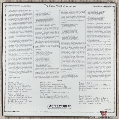 Antonio Vivaldi ‎– The Great Vivaldi Concertos vinyl record back cover
