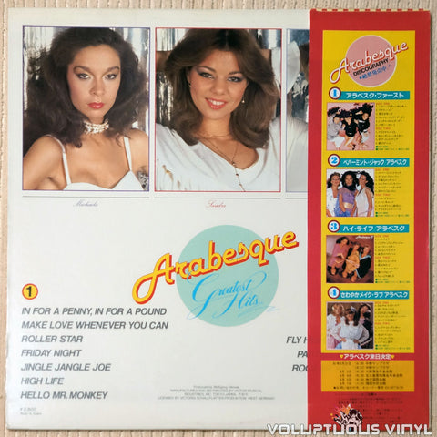 Arabesque ‎– Greatest Hits vinyl record back cover