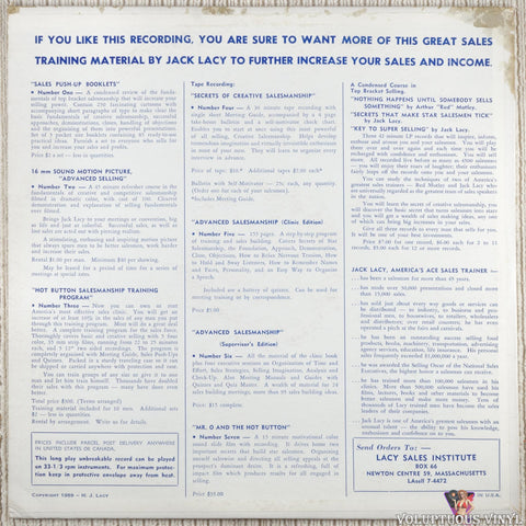 Arthur H. "Red" Motley – Nothing Happens Until Somebody Sells Something vinyl record back cover
