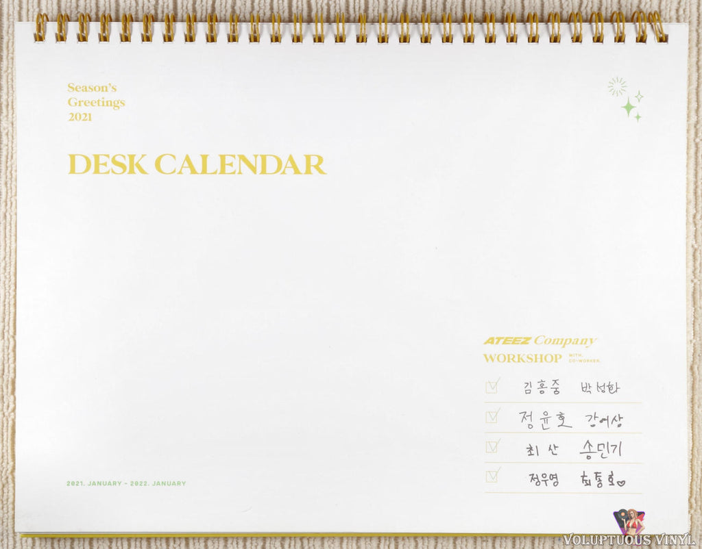 Ateez Season's Greetings 2021 Desk Calendar front