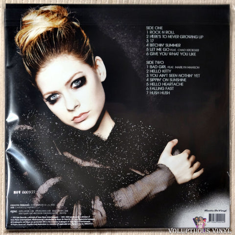 Avril Lavigne ‎– Avril Lavigne vinyl record back cover