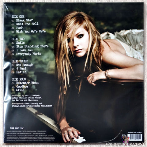 Avril Lavigne ‎– Goodbye Lullaby vinyl record back cover