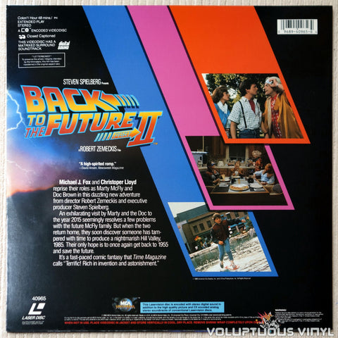 Back To The Future Part II - LaserDisc - Back Cover