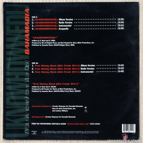 Bahamadia ‎– Uknowhowwedu (You Know How We Do) vinyl record back cover