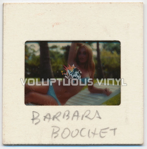 Barbara Bouchet 1970's Color Transparency Baby Blue Bikini