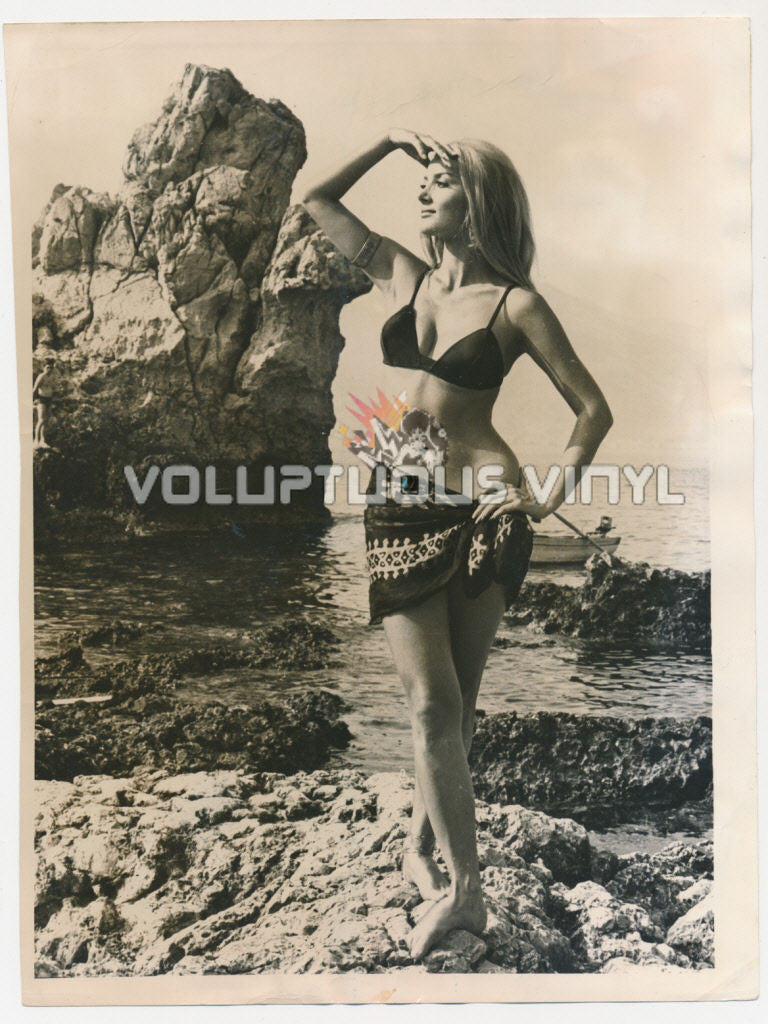 Barbara Bouchet In Bikini At Taormina Film Festival 1969