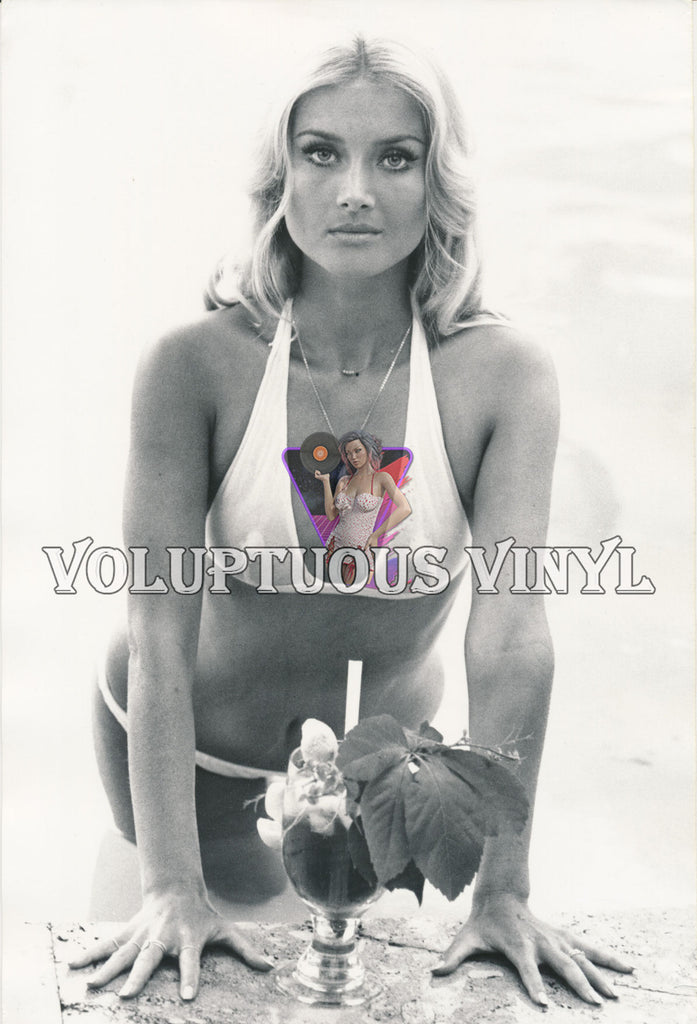 Barbara Bouchet - Sexy White Wet Bikini Deep Cleavage Nipples photograph