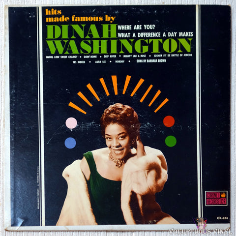Barbara Brown ‎– Hits Made Famous By Dinah Washington vinyl record front cover