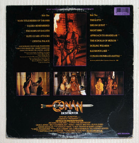 Basil Poledouris ‎Conan The Destroyer Soundtrack Back Cover Vinyl Record