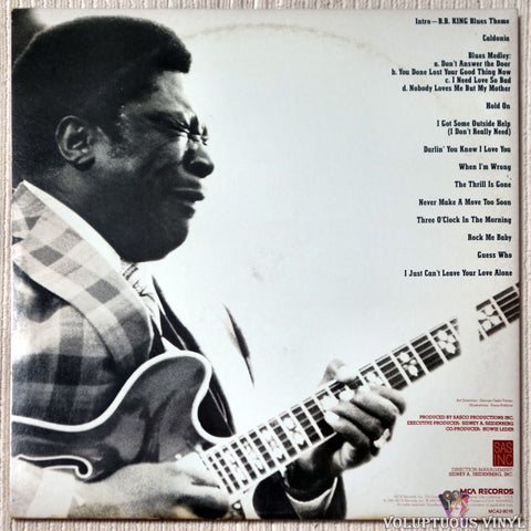B.B. King ‎– B.B. King "Now Appearing" At Ole Miss vinyl record back cover