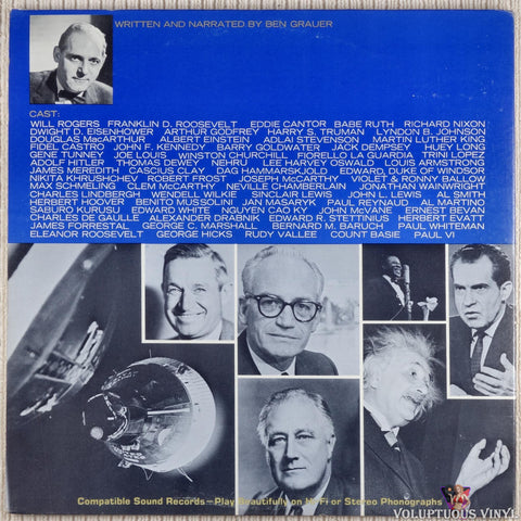 Ben Grauer ‎– Great Moments, Voices, Music Of The 20th Century vinyl record back cover