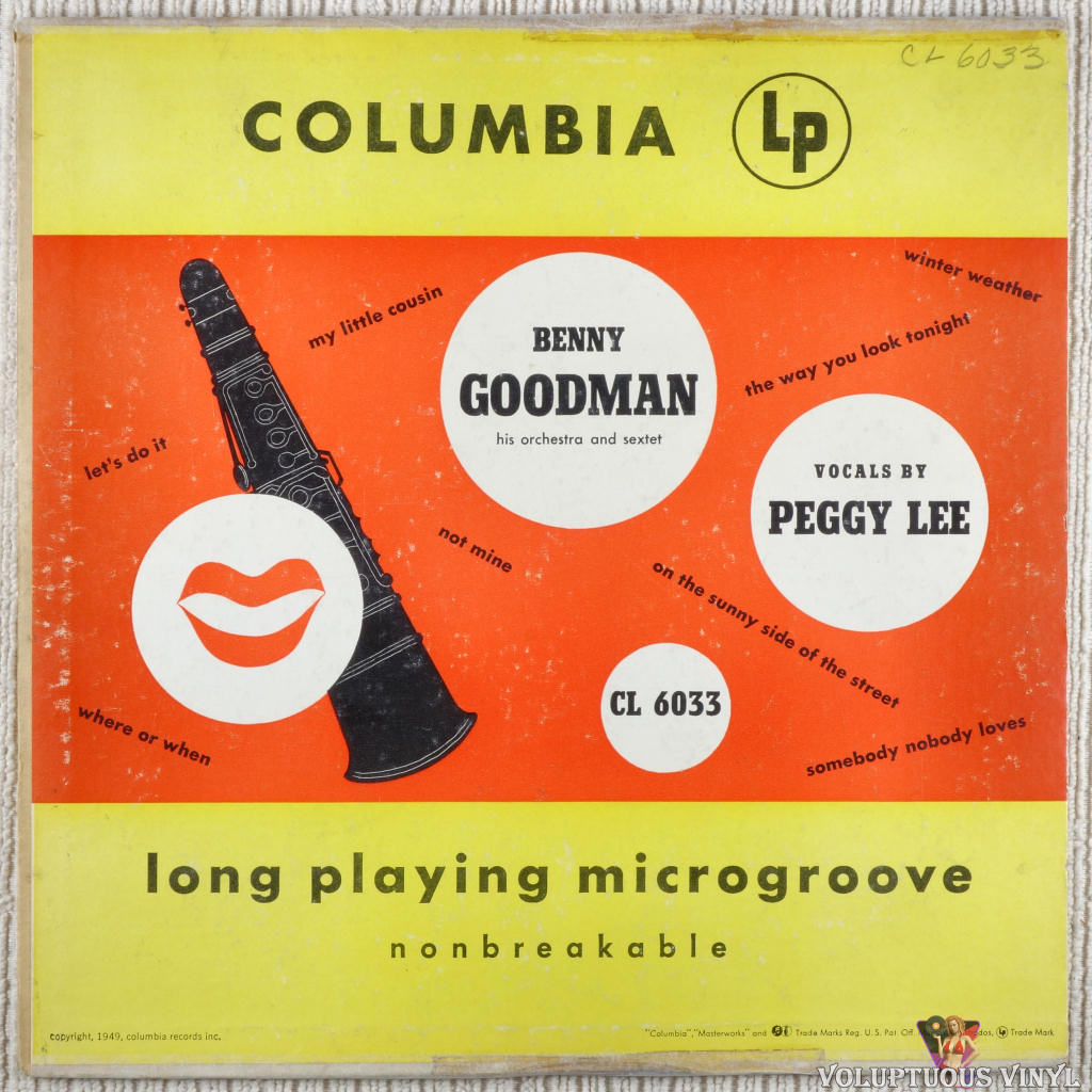 Benny Goodman His Orchestra And Sextet / Peggy Lee – Benny Goodman With Peggy Lee vinyl record front cover
