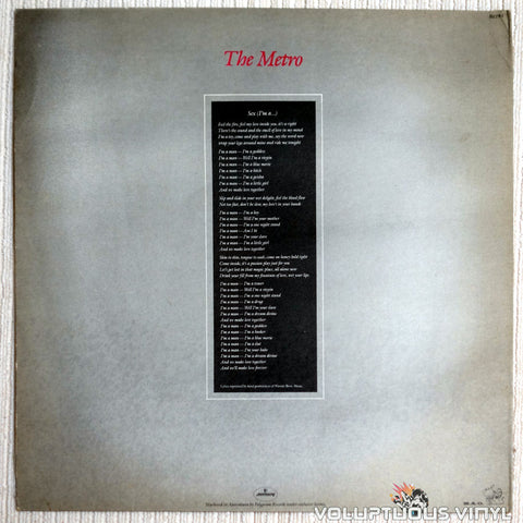 Berlin ‎– Sex (I'm A...) - Vinyl Record - Back Cover