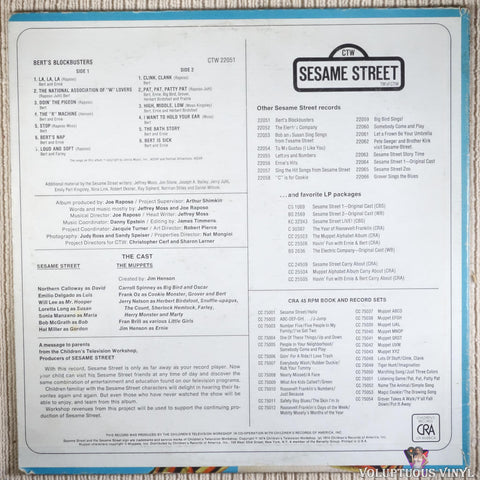 Bert ‎– Bert's Blockbusters vinyl record back cover