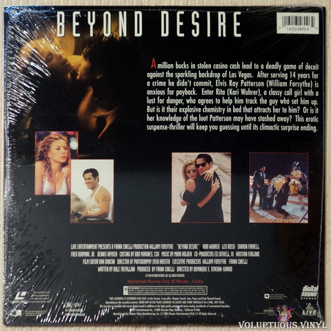 Beyond Desire LaserDisc back cover