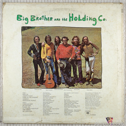 Big Brother & The Holding Company – Be A Brother vinyl record back cover