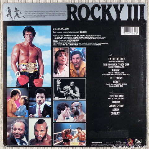 Bill Conti – Rocky III - Original Motion Picture Score vinyl record back cover
