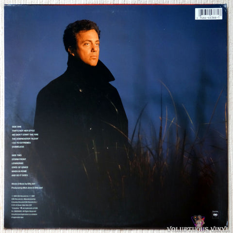 Billy Joel ‎– Storm Front vinyl record back cover