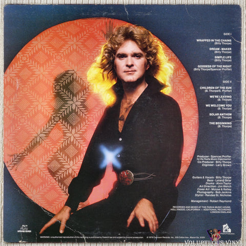 Billy Thorpe – Children Of The Sun vinyl record back cover