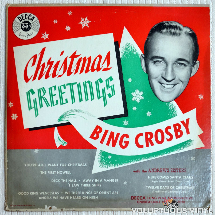 Bing Crosby ‎– Christmas Greetings - Vinyl Record - Front Cover