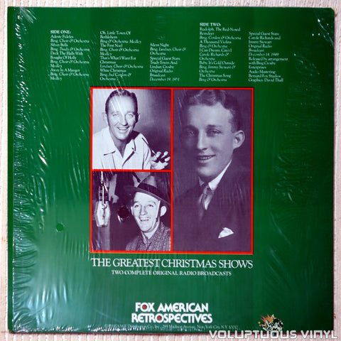 Bing Crosby ‎– The Greatest Christmas Shows vinyl record back cover