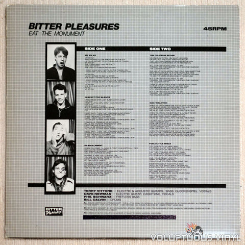 Bitter Pleasures ‎Eat The Monument Vinyl Record Back Cover